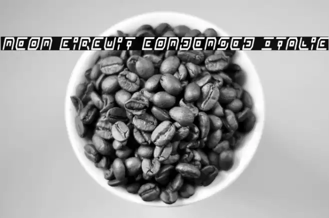 Neon Circuit Condensed Italic Font examples