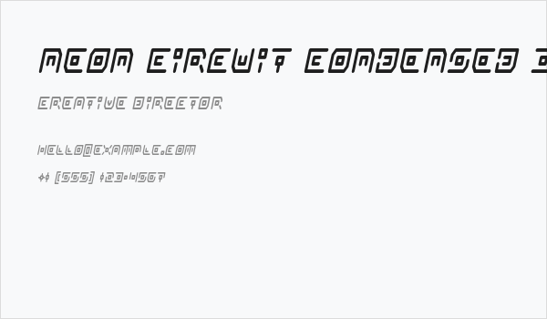 Neon Circuit Condensed Italic Business Card