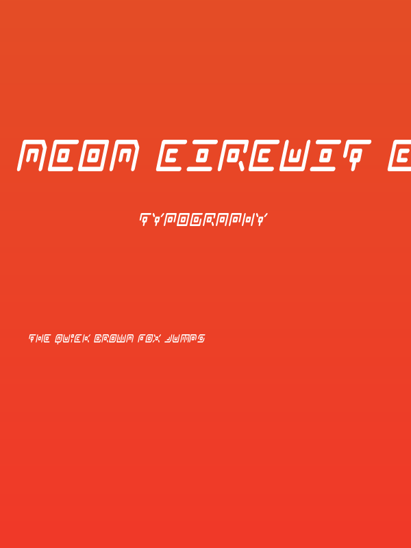 Neon Circuit Condensed Italic Poster