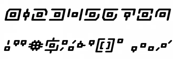 Neon Circuit Expanded Italic Font OTHER CHARS