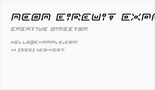 Neon Circuit Expanded Italic Business Card