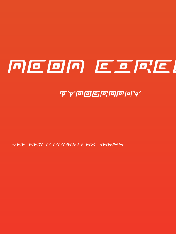 Neon Circuit Expanded Italic Poster