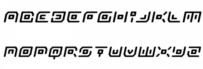 Neon Circuit Expanded Italic Шрифта строчной