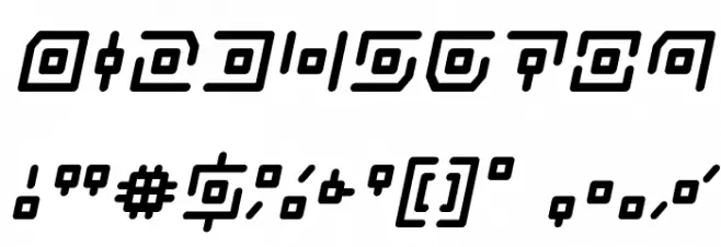 Neon Circuit Italic Font OTHER CHARS