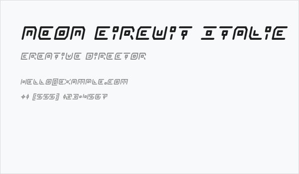 Neon Circuit Italic Business Card