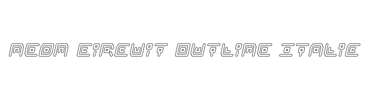 Neon Circuit Outline Italic  Frei Schriftart Herunterladen