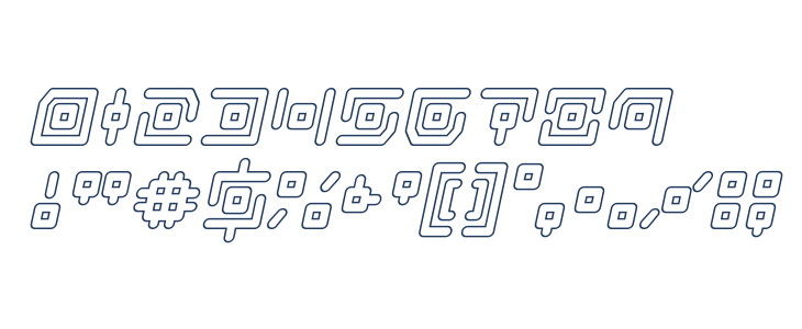 Neon Circuit Outline Italic Other Characters