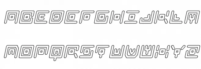 Neon Circuit Outline Italic Caratteri MAIUSCOLE