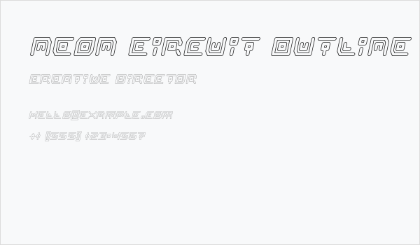 Neon Circuit Outline Italic Business Card