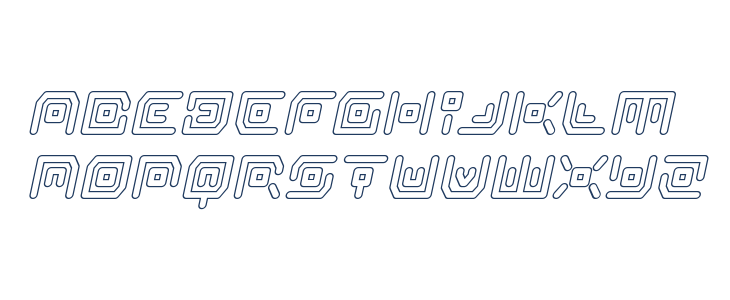 Neon Circuit Outline Italic Lowercase