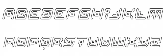 Neon Circuit Outline Italic Polices MINUSCULES
