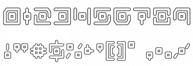 Neon Circuit Outline Font OTHER CHARS