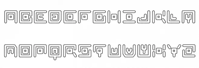 Neon Circuit Outline Schriftart Groß