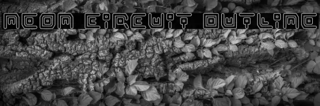 Neon Circuit Outline Font examples