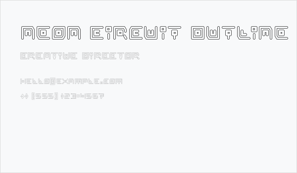 Neon Circuit Outline Business Card