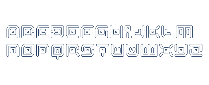 Neon Circuit Outline Lowercase