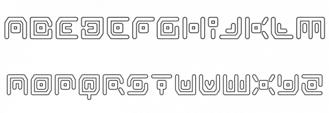 Neon Circuit Outline Fuentes MINÚSCULAS