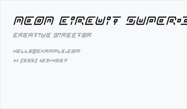 Neon Circuit Super-Italic Business Card