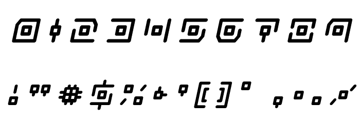 Neon Circuit Title Italic Font OTHER CHARS