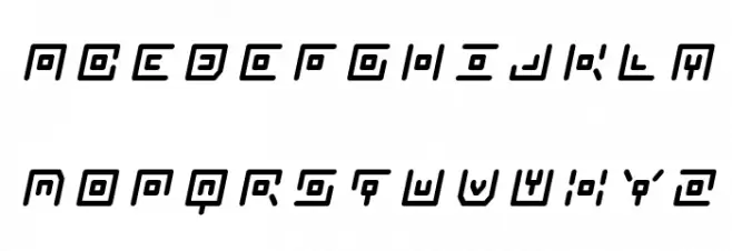 Neon Circuit Title Italic Schriftart Groß