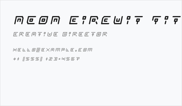 Neon Circuit Title Italic Business Card