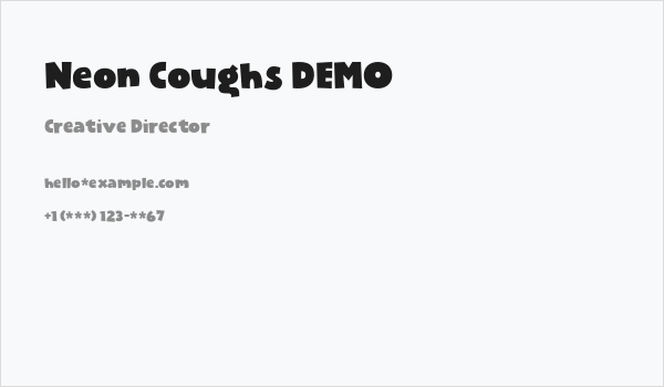 Neon Coughs DEMO  Business Card