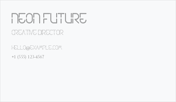 Neon Future Business Card