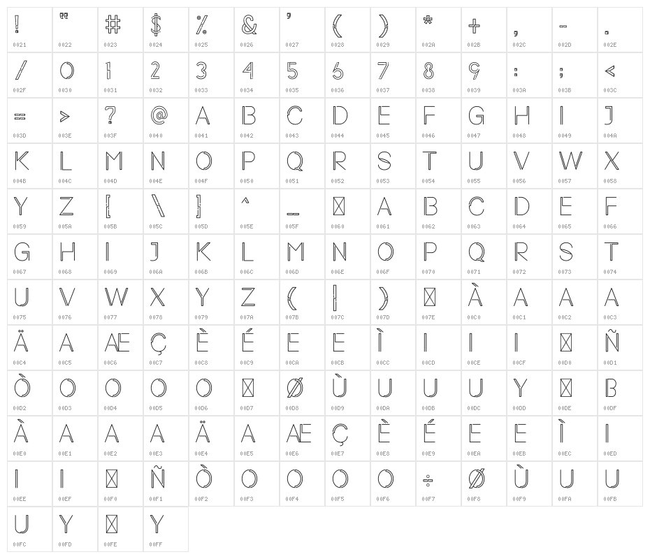 Neon Light Character Map