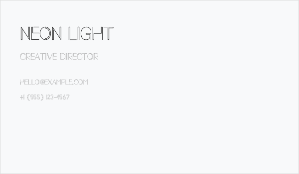 Neon Light Business Card