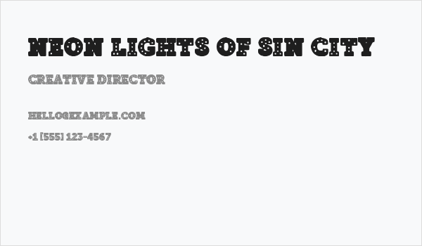 Neon Lights of Sin City Business Card
