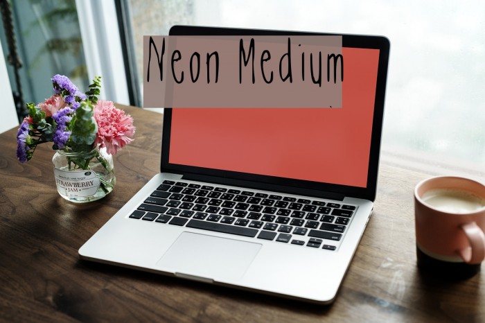Neon Medium Font examples