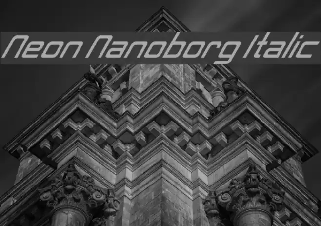 Neon Nanoborg Italic Caratteri examples