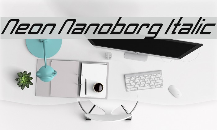 Neon Nanoborg Italic Font examples