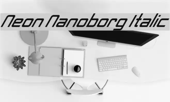 Neon Nanoborg Italic Caratteri examples