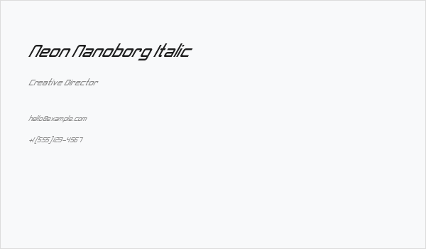 Neon Nanoborg Italic Business Card