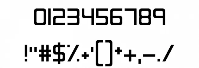 Neon Nanoborg Font OTHER CHARS