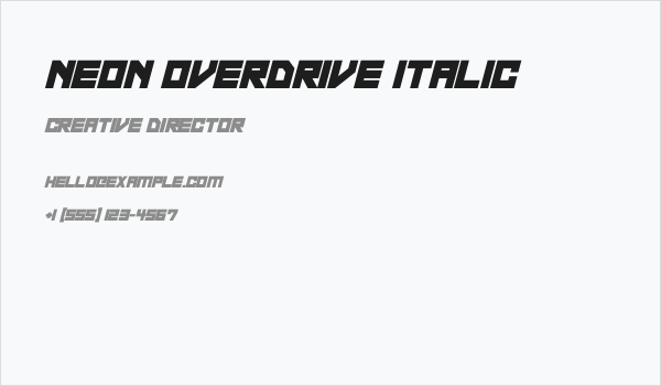 Neon Overdrive Italic Business Card