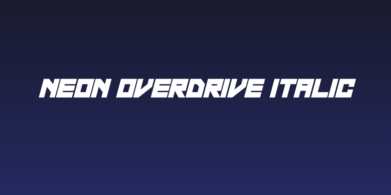 Neon Overdrive Italic Social Header