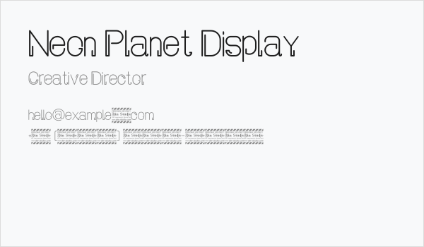 Neon Planet Display Business Card
