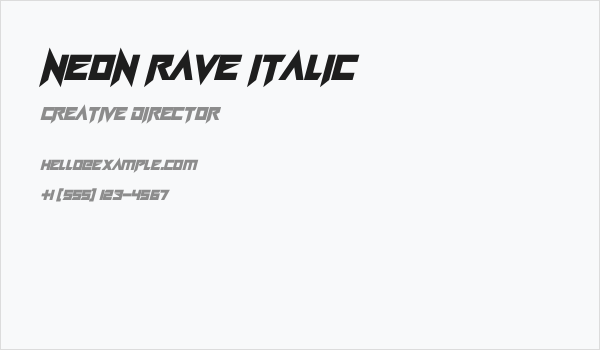 Neon Rave Italic Business Card