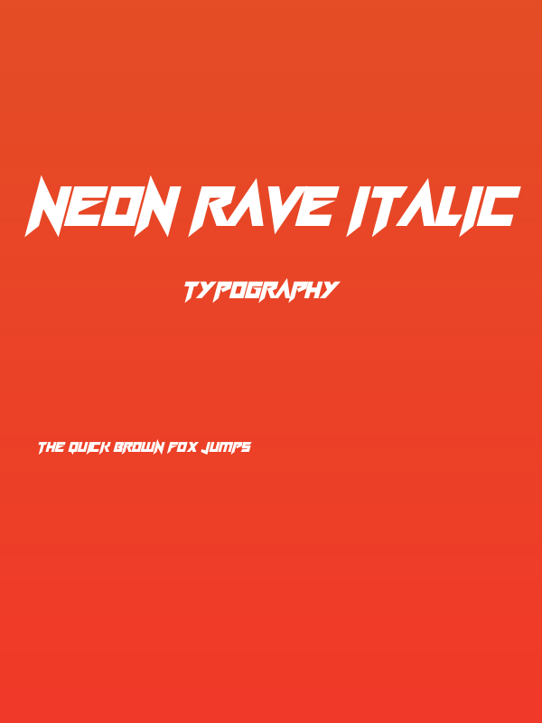 Neon Rave Italic Poster