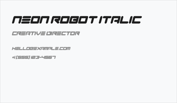 Neon Robot Italic Business Card