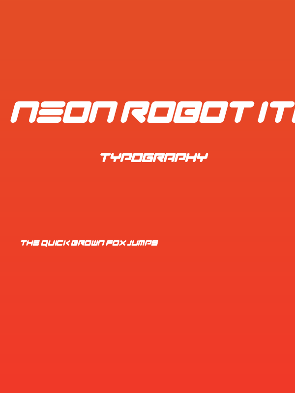 Neon Robot Italic Poster