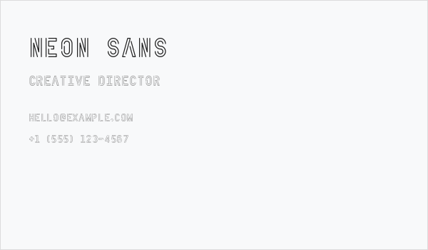 Neon Sans Business Card
