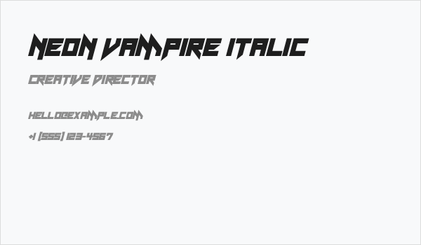 Neon Vampire Italic Business Card