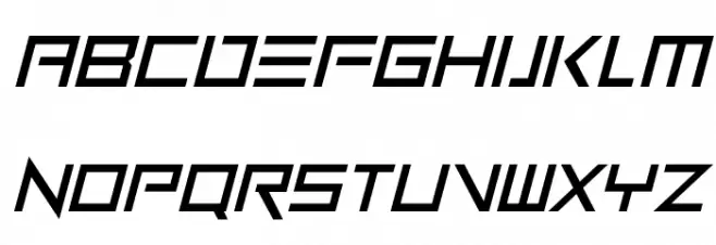 Neon Zone Italic फ़ॉन्ट अपरकेस