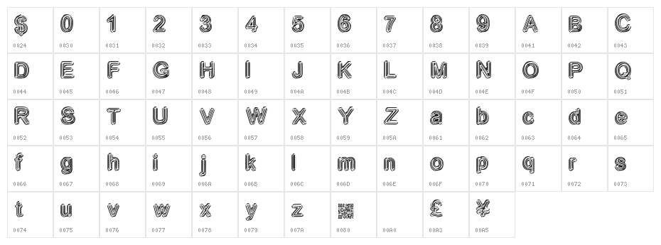 NeonDisco Character Map