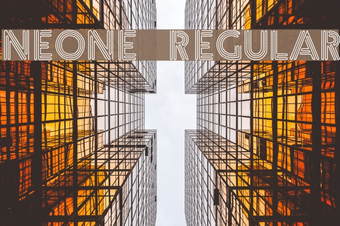 Neone Regular Font examples