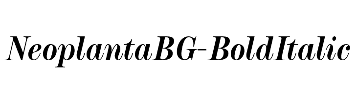 NeoplantaBG-BoldItalic Font