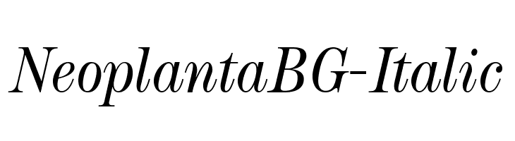NeoplantaBG-Italic Font